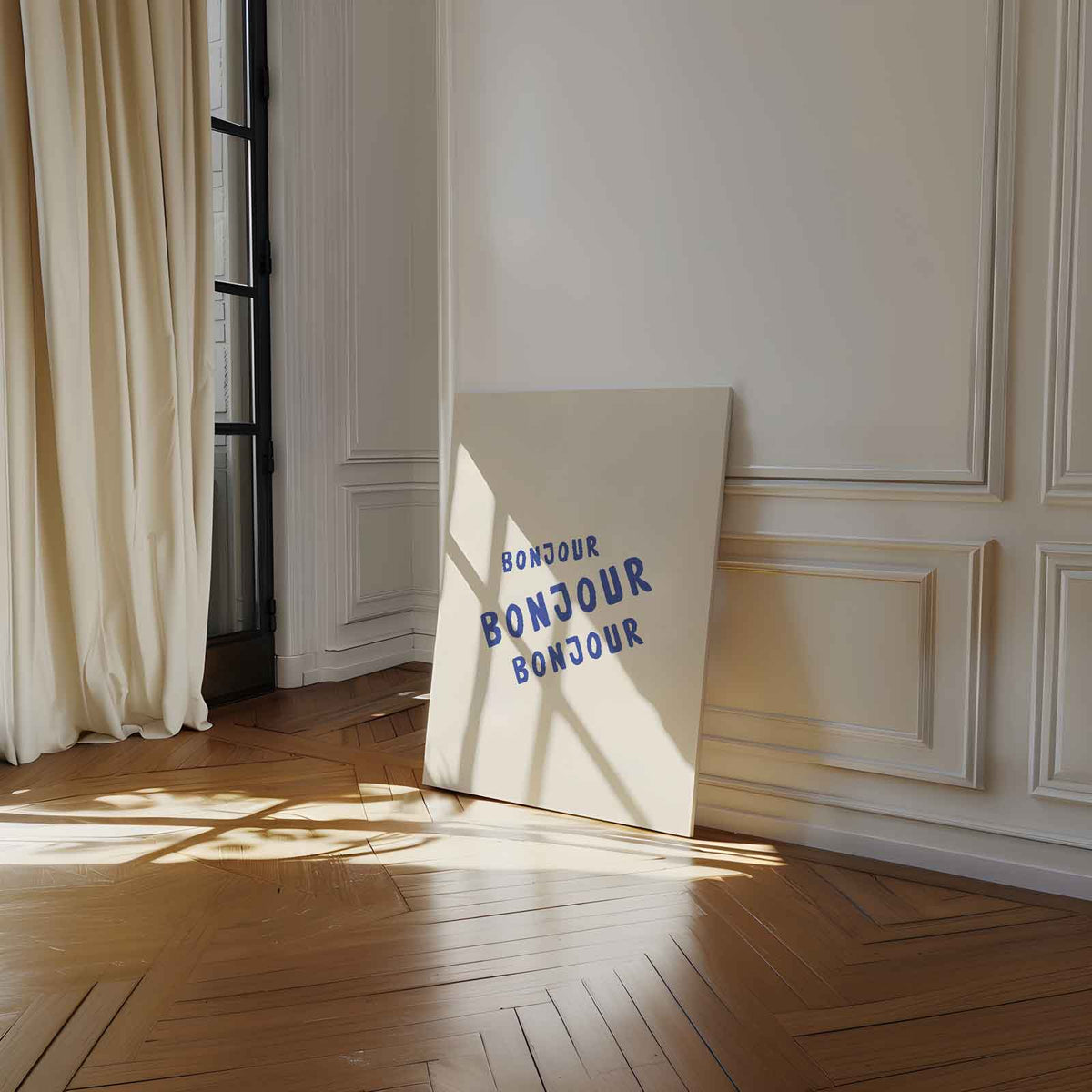 Bonjour Herhalingskunst – staand kunstwerk voor modern interieur