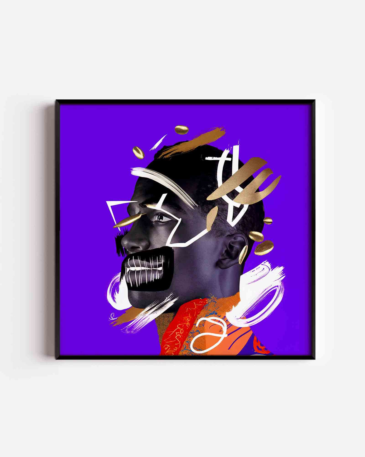 Abstracte portret – Pop Art vierkante poster als wanddecoratie