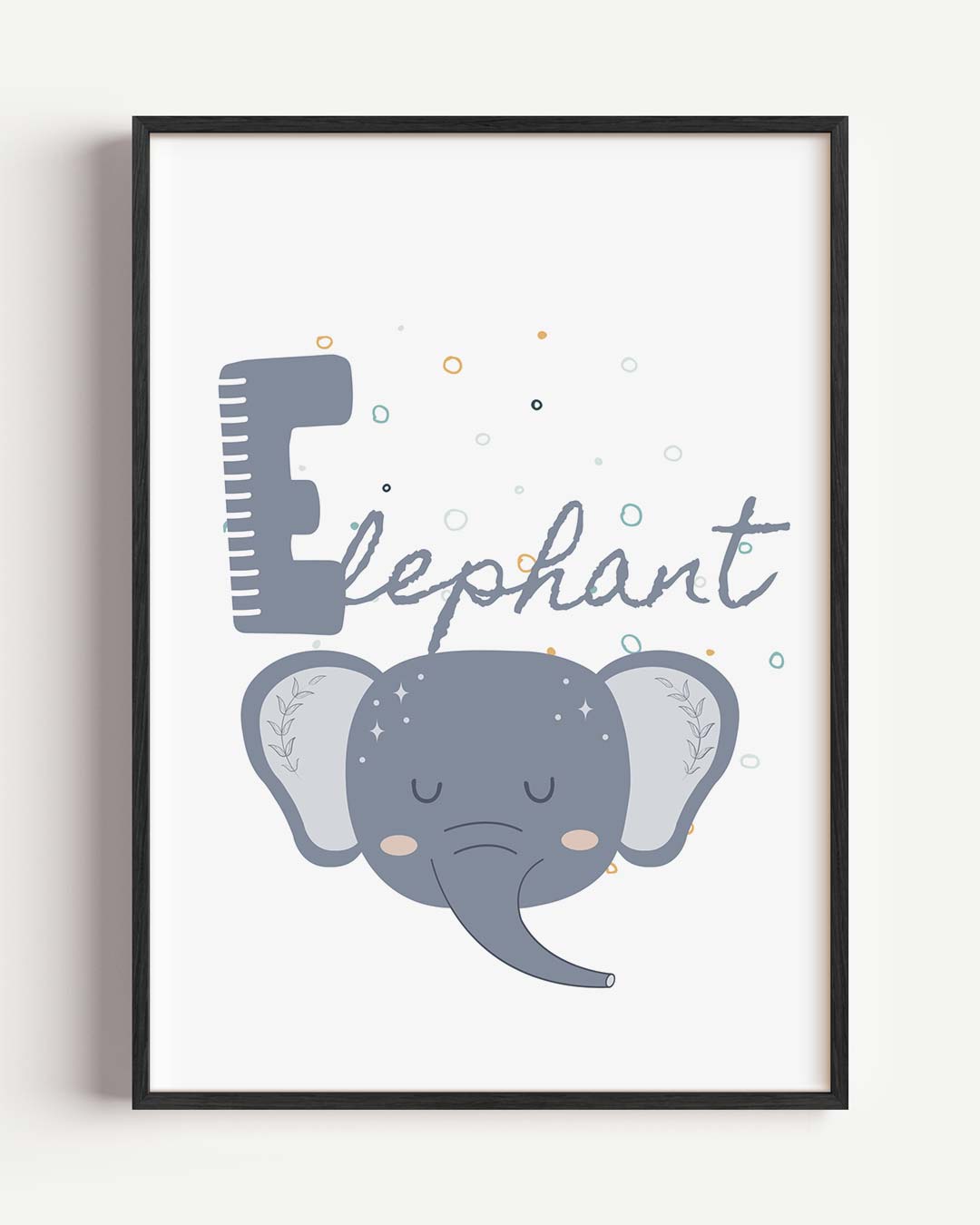 Dromerige Olifant Kinderkamer – kids portret poster als wanddecoratie