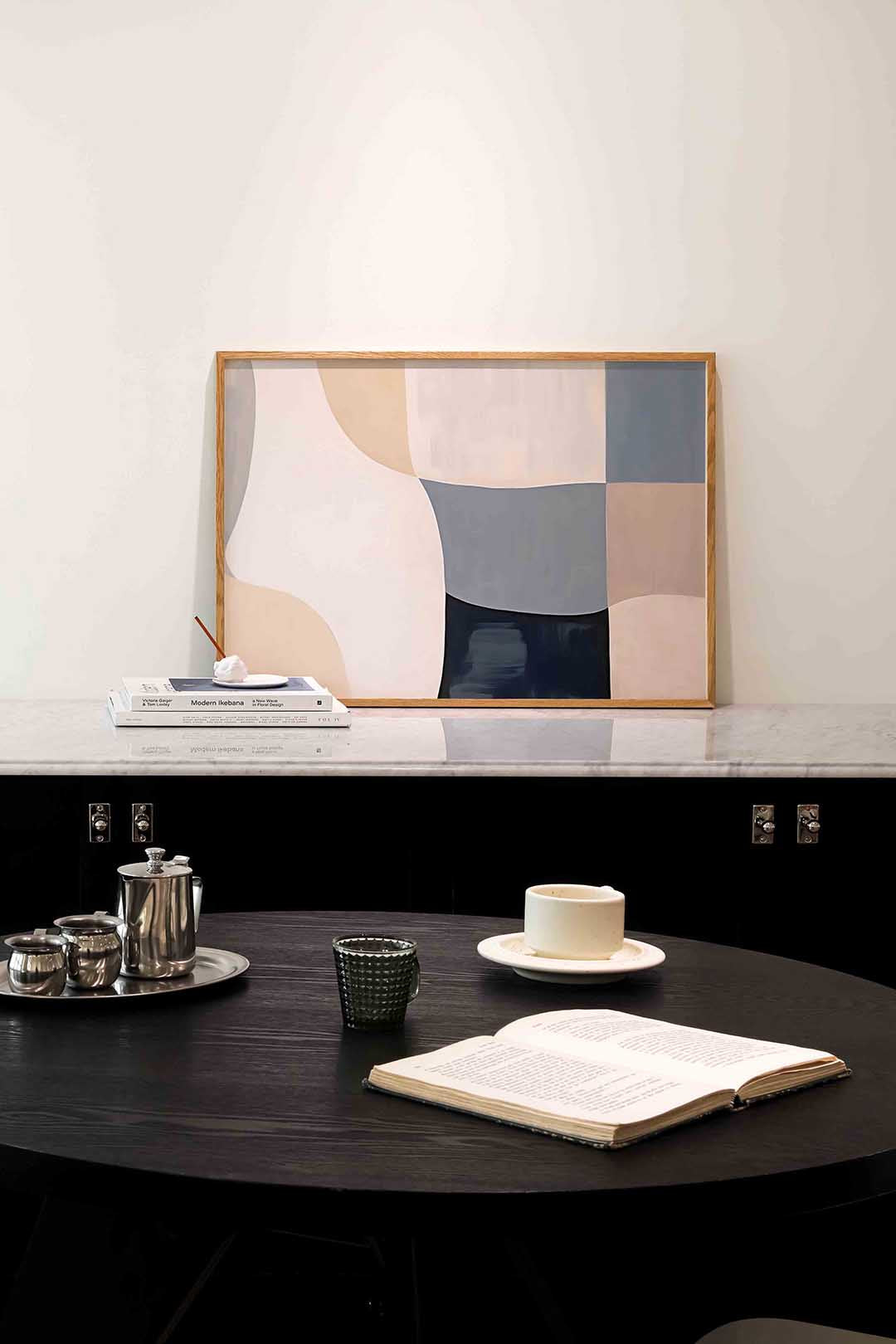 Abstracte vormen – abstracte poster in liggend formaat