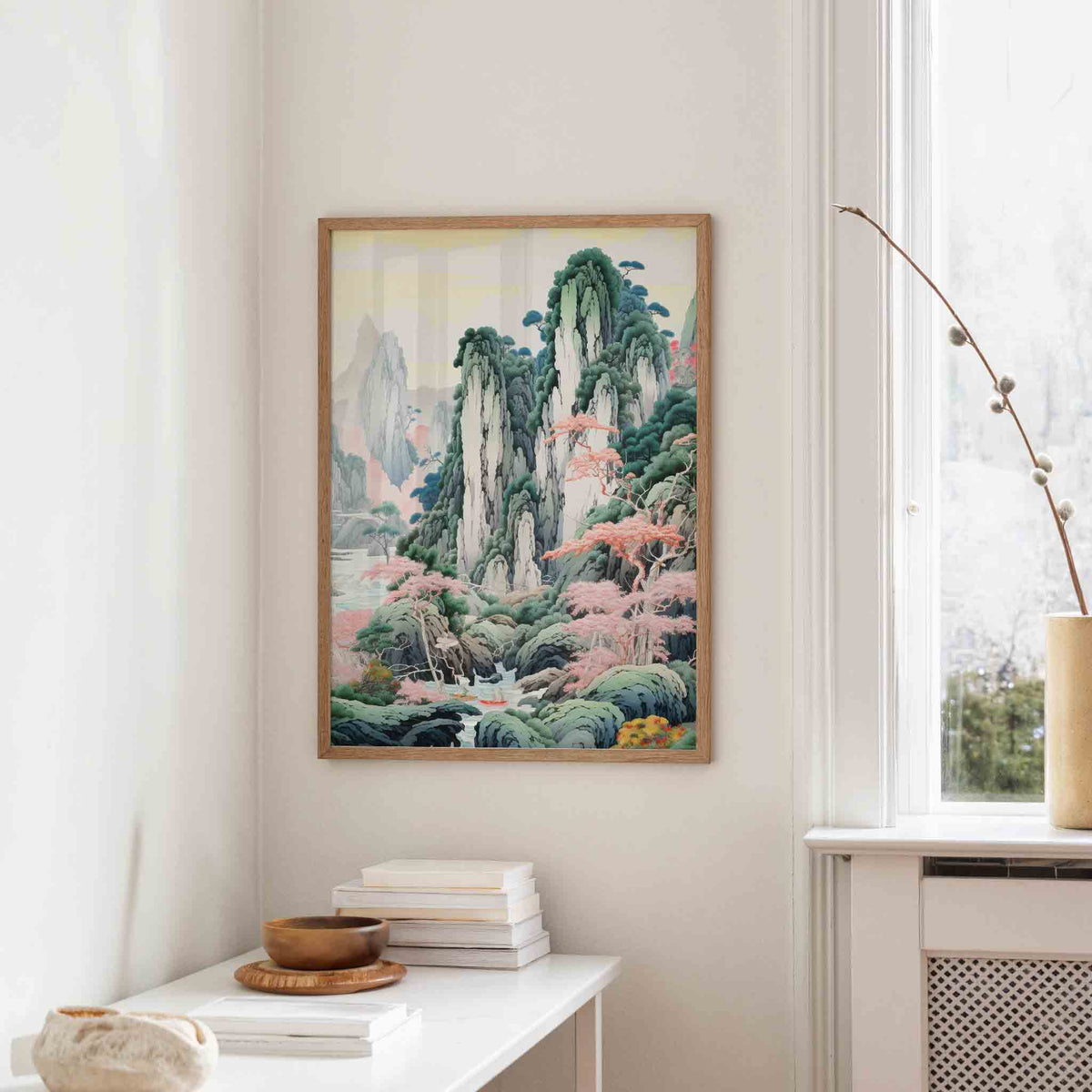 Bergen en bomen – staande design wanddecoratie van WallArtistic