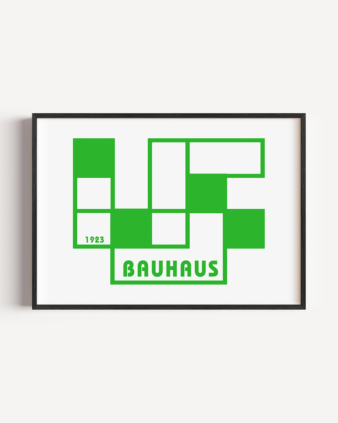 Geometrische vlakverdeling – liggende Bauhaus poster als wanddecoratie