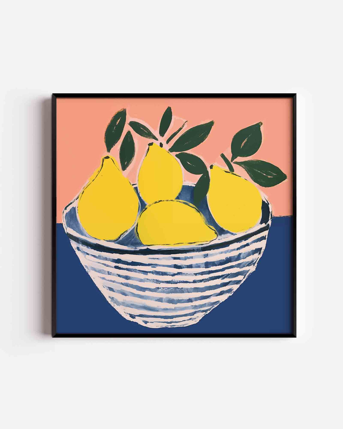 Citroenen in schaal – keuken vierkante poster als wanddecoratie