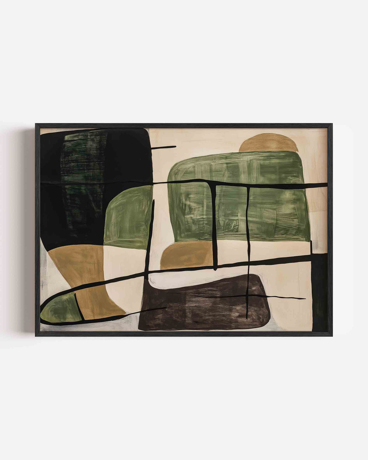Abstracte vormen – hedendaagse illustratie poster in landscape formaat