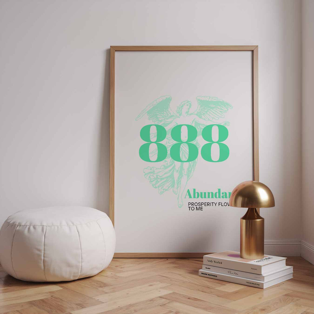 Inspirerende 888 Engel – staande muurposter met mindful uitstraling
