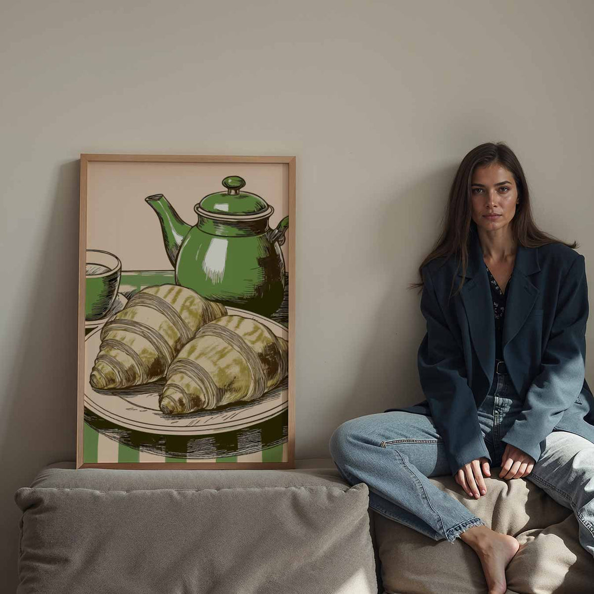 Franse Ontbijt Charme – staande keuken wanddecoratie van WallArtistic