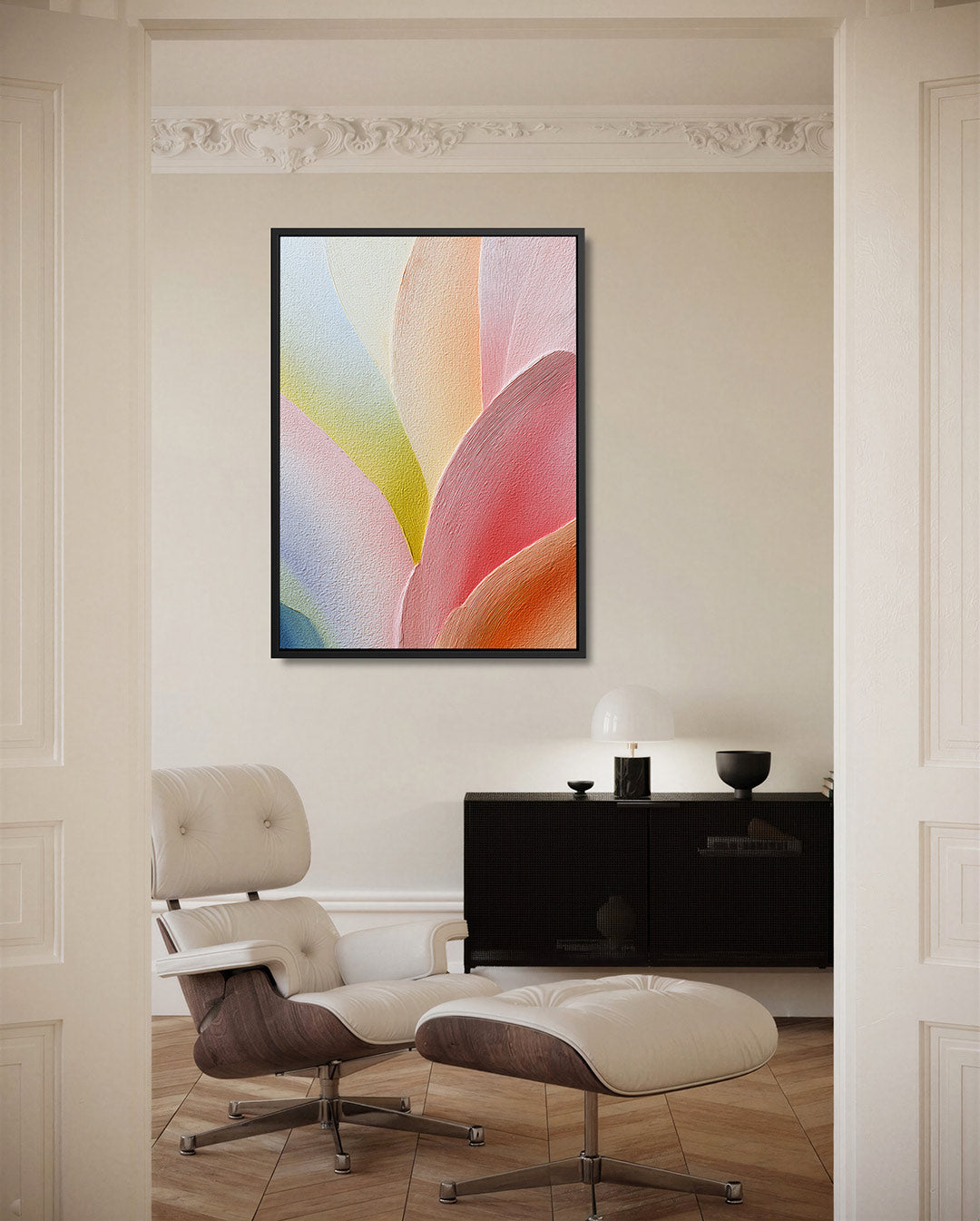 Kleurrijke vormen – staand wanddecoratie kunstwerk