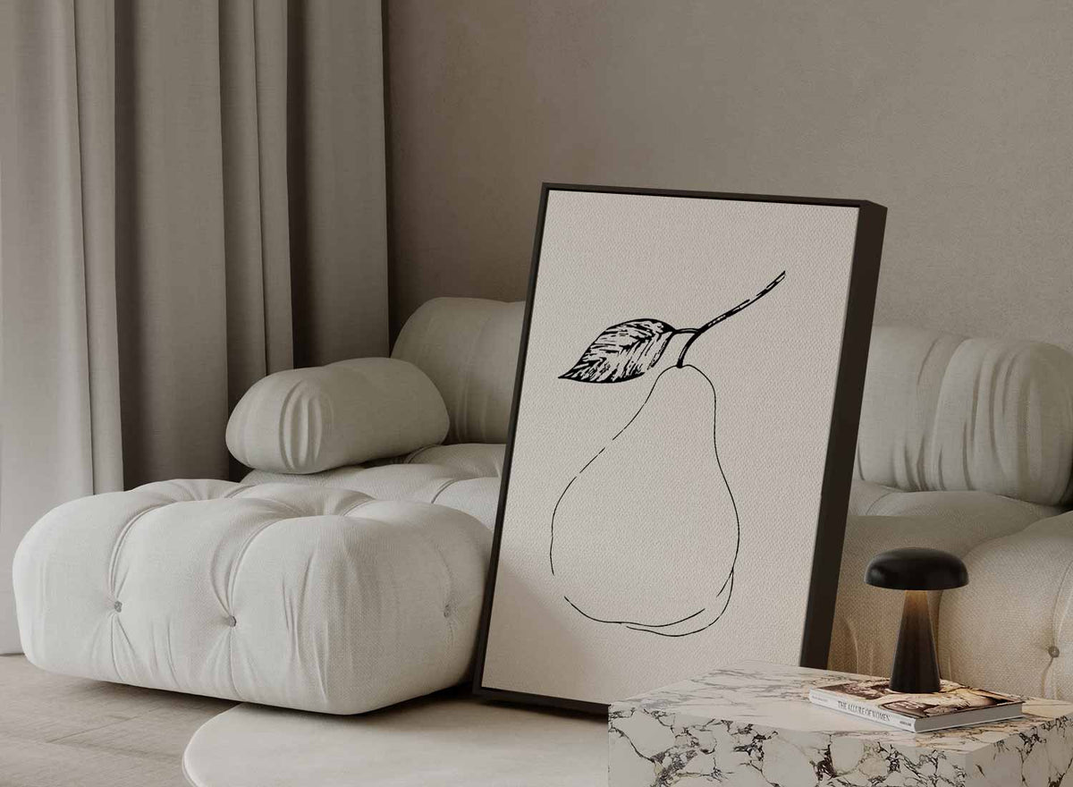 Minimalistische Peer Illustratie – staande wandkunst voor woonkamer of interieur