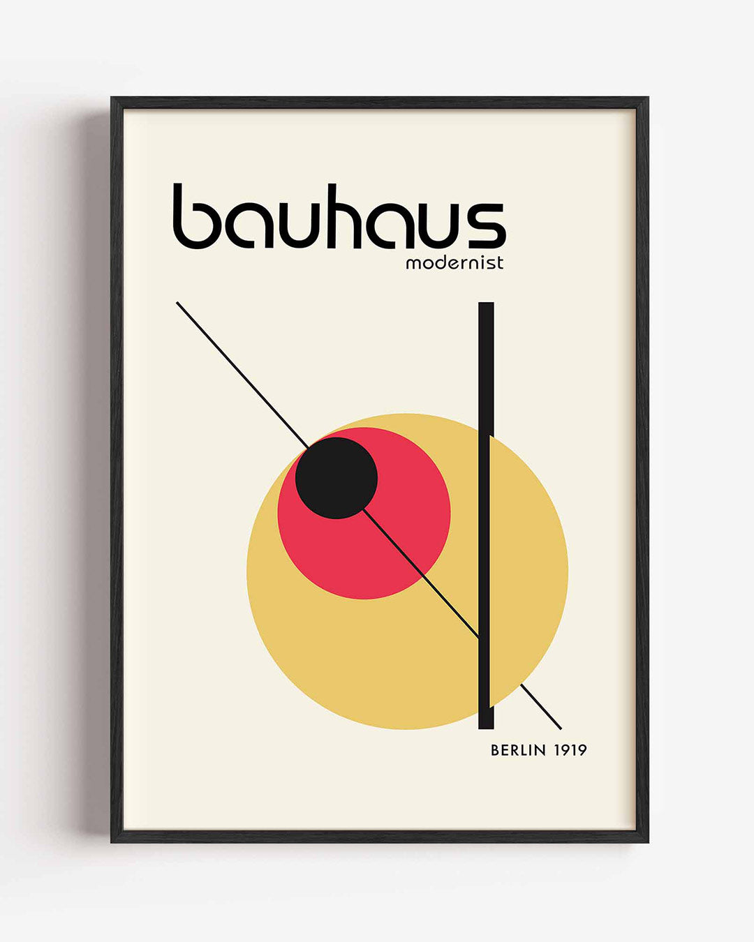 Vorm en lijnenspel – staande Bauhaus poster als wanddecoratie