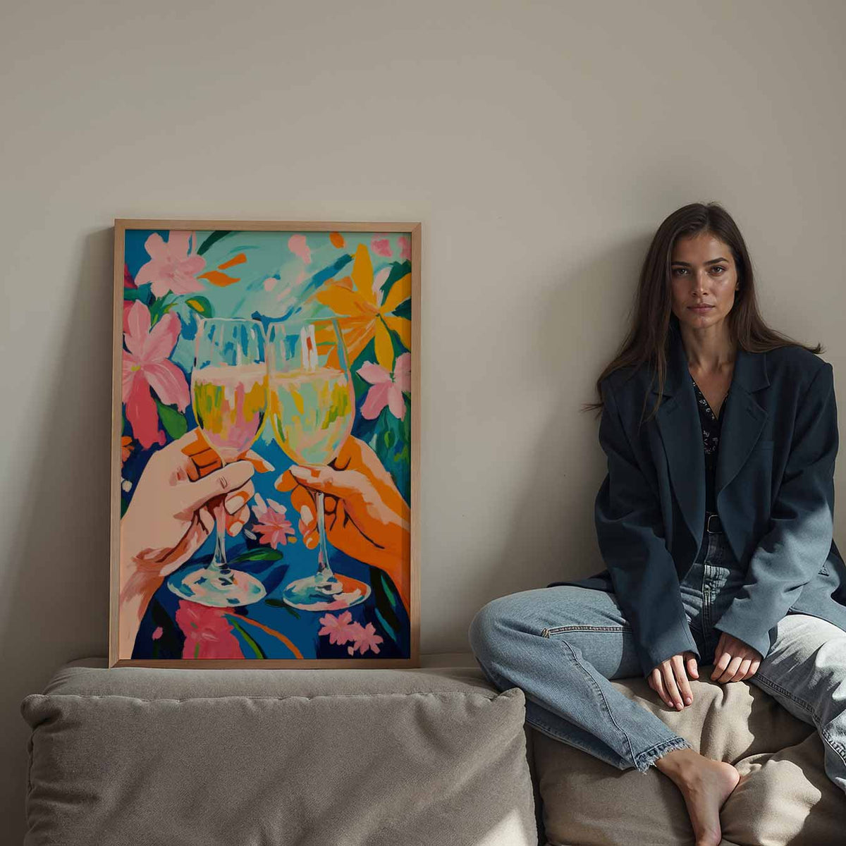Vrolijke Toast – staande keuken wanddecoratie van WallArtistic