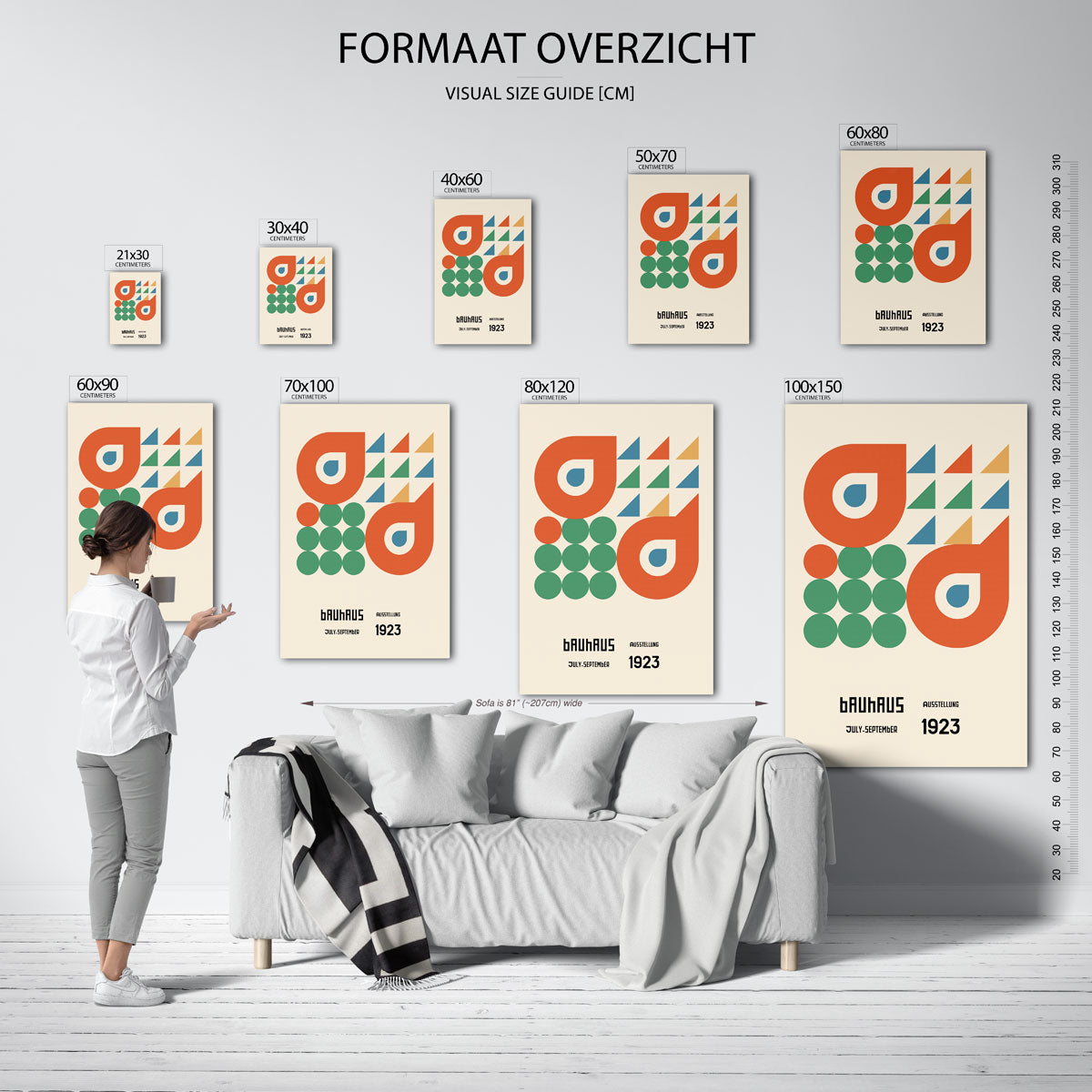 Vormen en vlakkenspel – geometrische poster in Bauhaus-stijl van WallArtistic