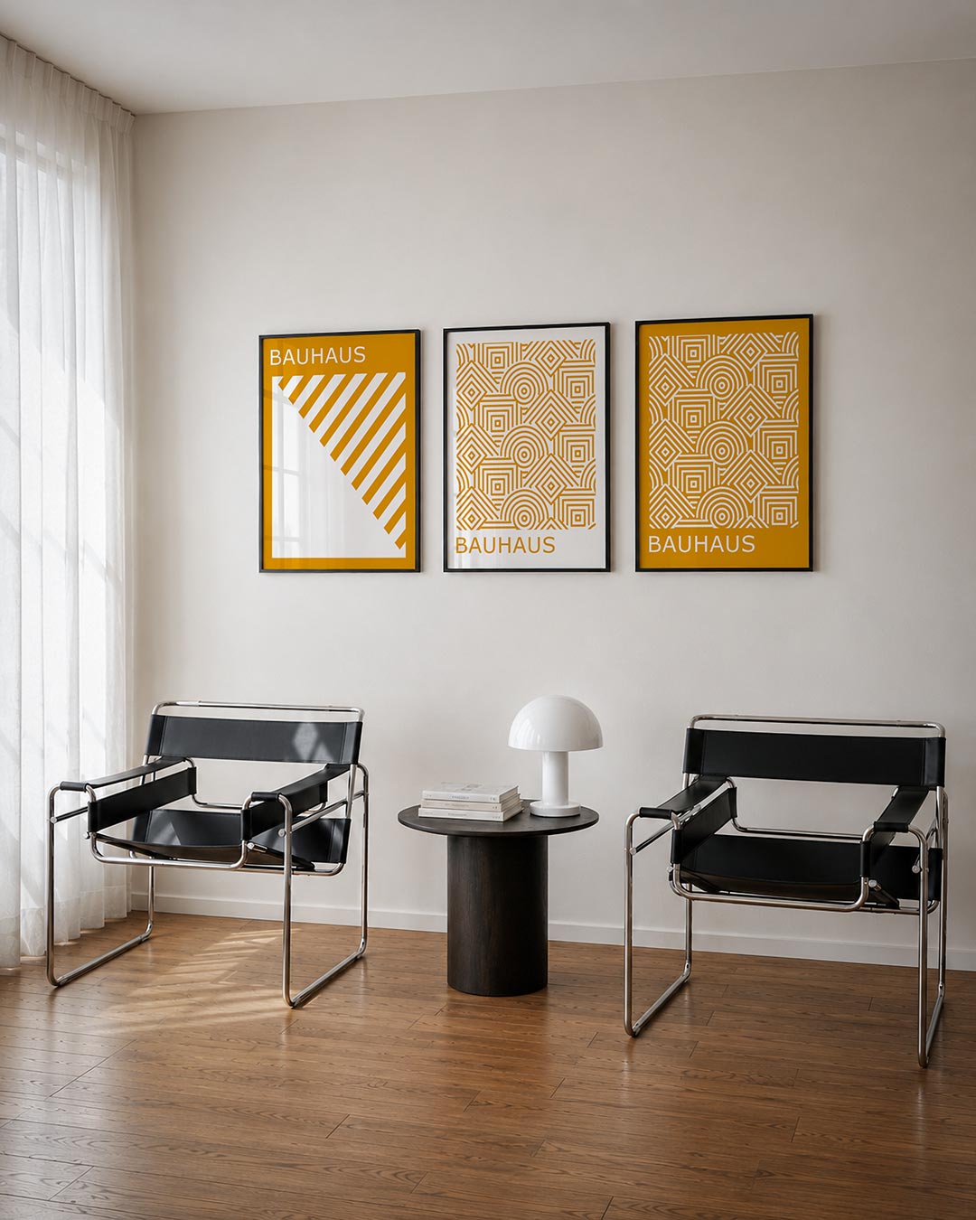 Lijnen en kleurvlakken posterset – derde productweergave – deze posterset in drie delen toont een speelse wisselwerking van