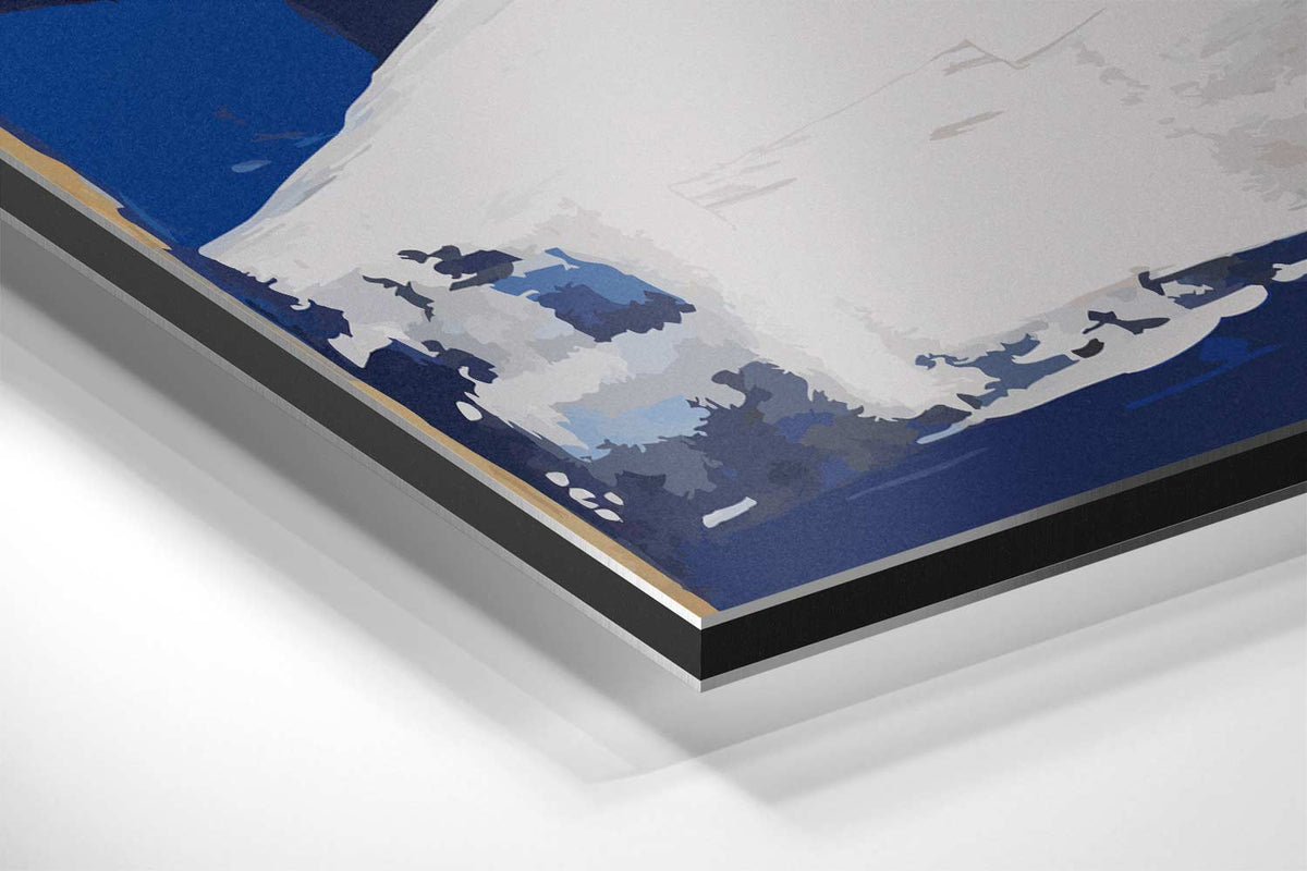 Golvende Blauw – canvas kunstwerk als wanddecoratie