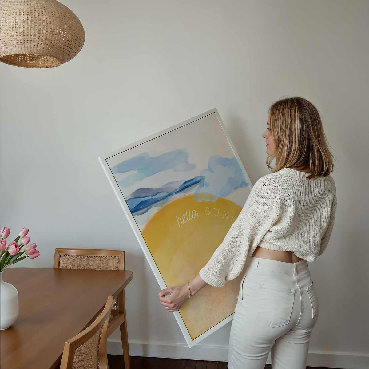 Hello Sunshine – kids poster als vrolijke staande wanddecoratie