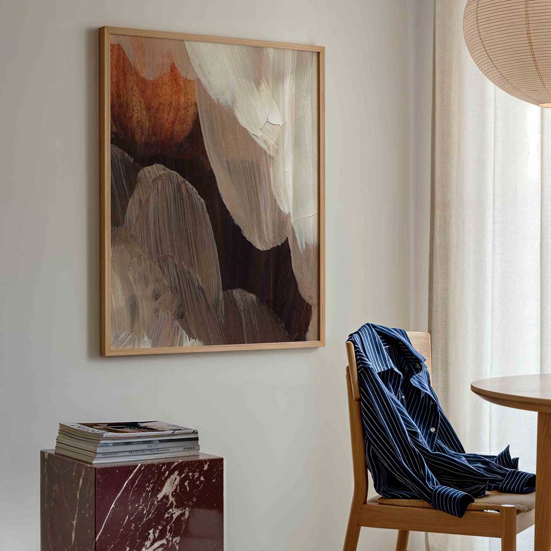 Abstracte penseelstreken – artistieke poster in staand formaat