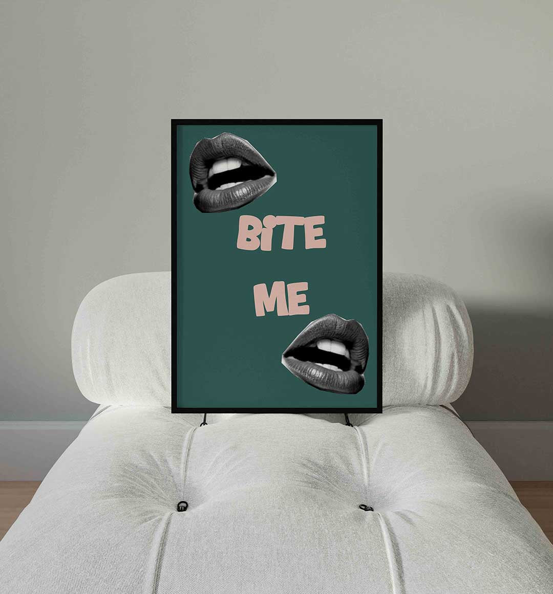 Bijtende lippen – staande Pop Art wanddecoratie van WallArtistic