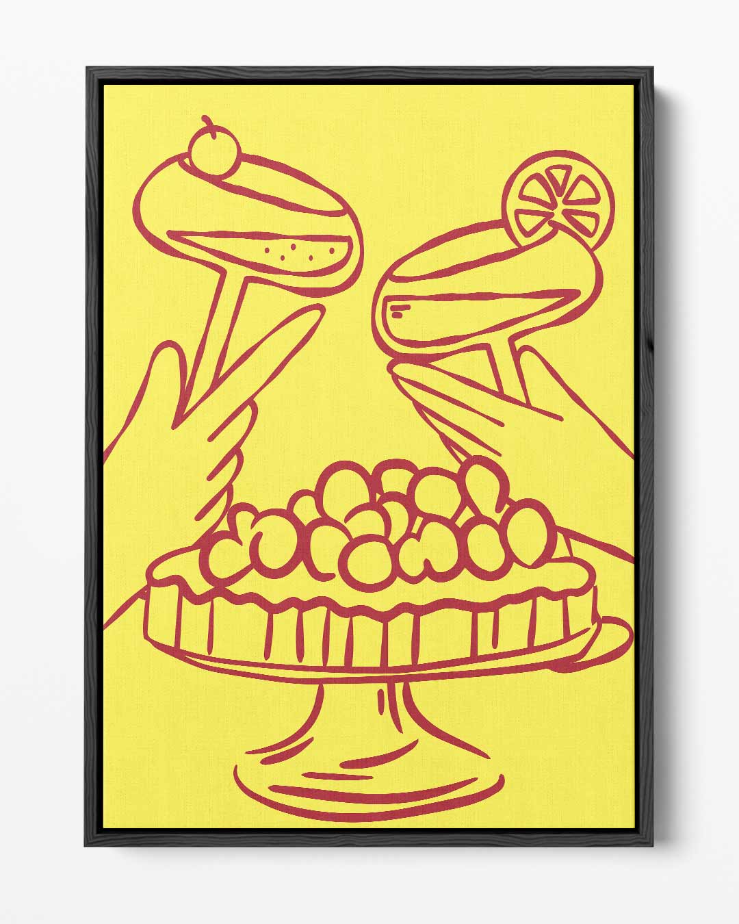 Feestelijke Toast en Taart – portret kunstwerk als wanddecoratie