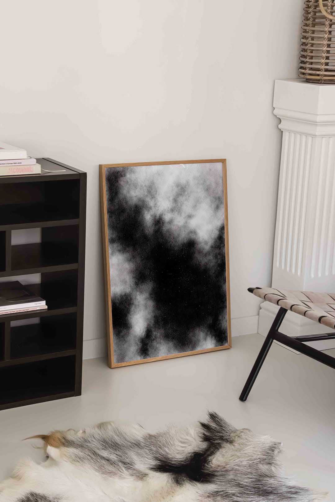Abstracte wolken – rustige abstracte wandkunst als portret poster