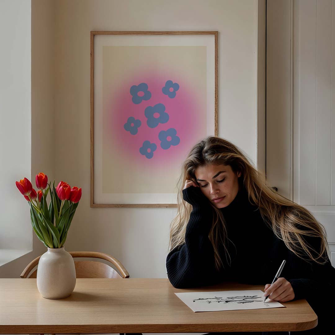 Bloemenmagie – staande muurposter voor een modern interieur