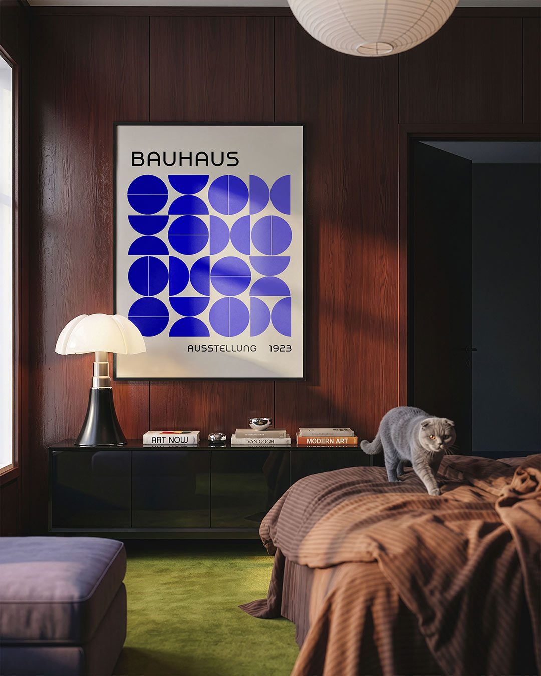 Vormritme en kleur – geometrische Bauhaus poster in staand formaat