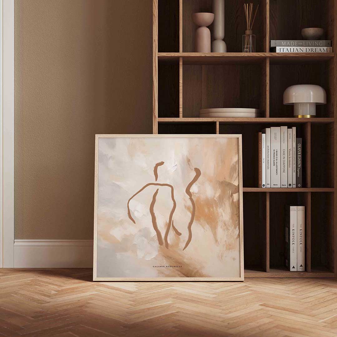 Abstracte figuren – vierkante wanddecoratie met kleur en vorm van WallArtistic