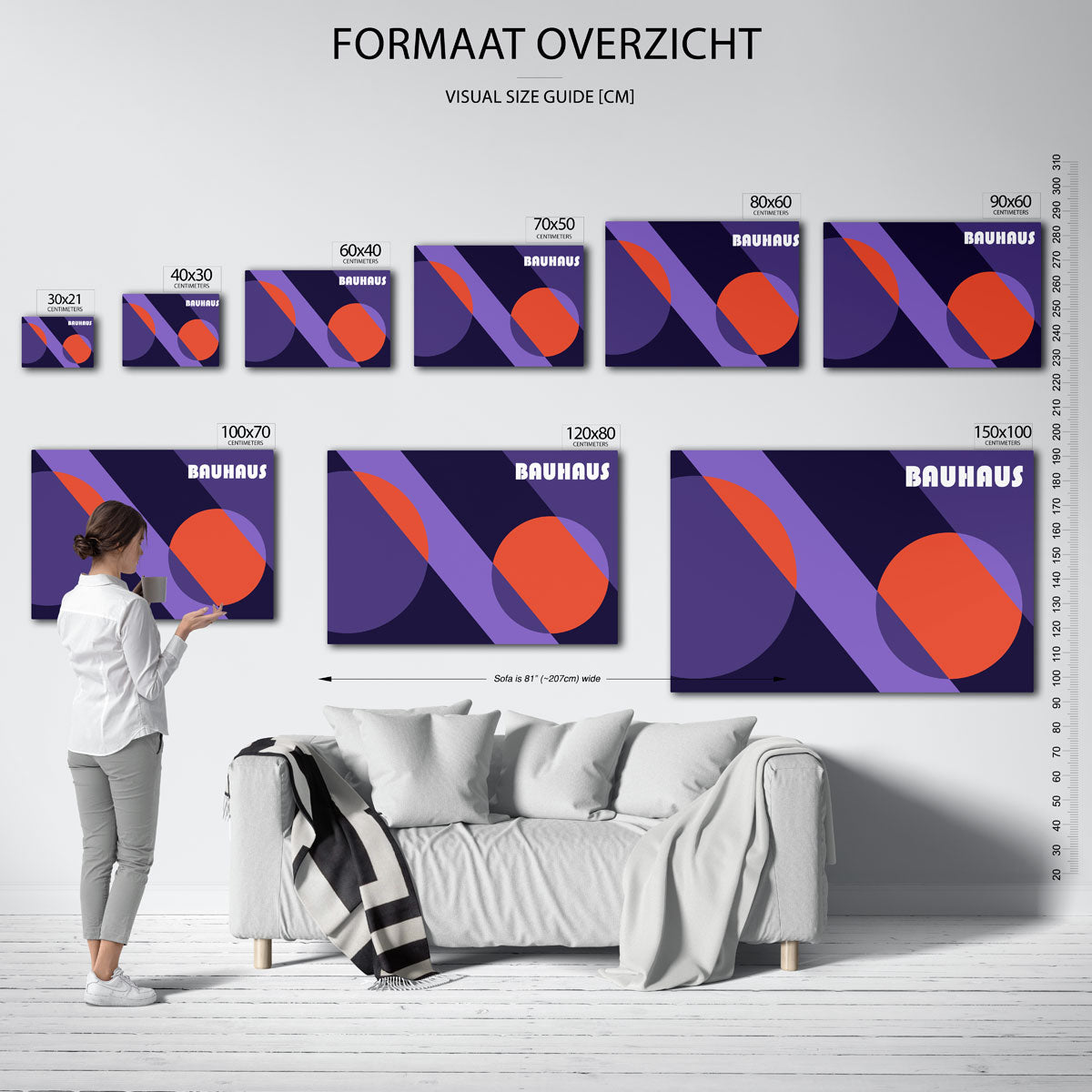 Vorm en kleur – geometrische poster in Bauhaus-stijl van WallArtistic