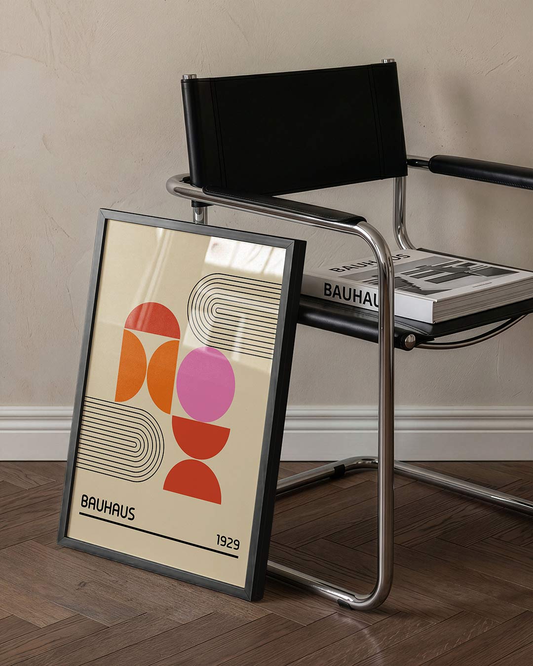 Vormen en lijnen – staande Bauhaus poster voor aan de muur