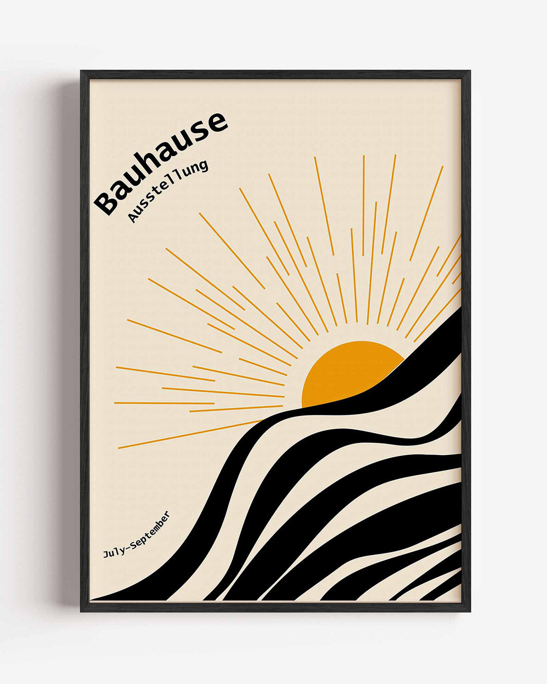 Zon en lijnen – staande Bauhaus poster als wanddecoratie