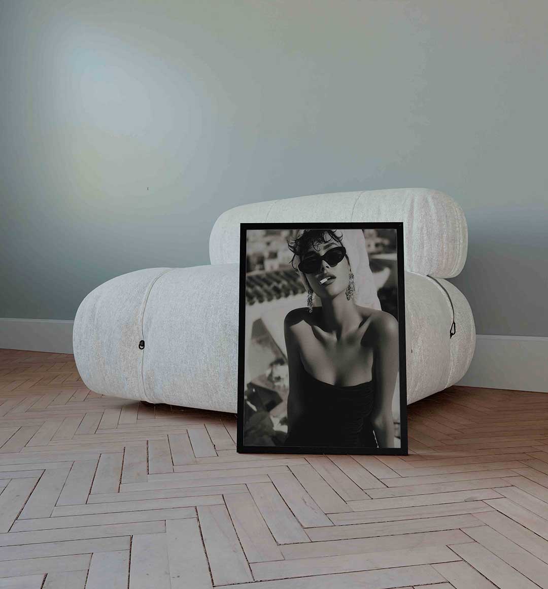 Vrouw met zonnebril – Pop Art wandkunst als portret poster