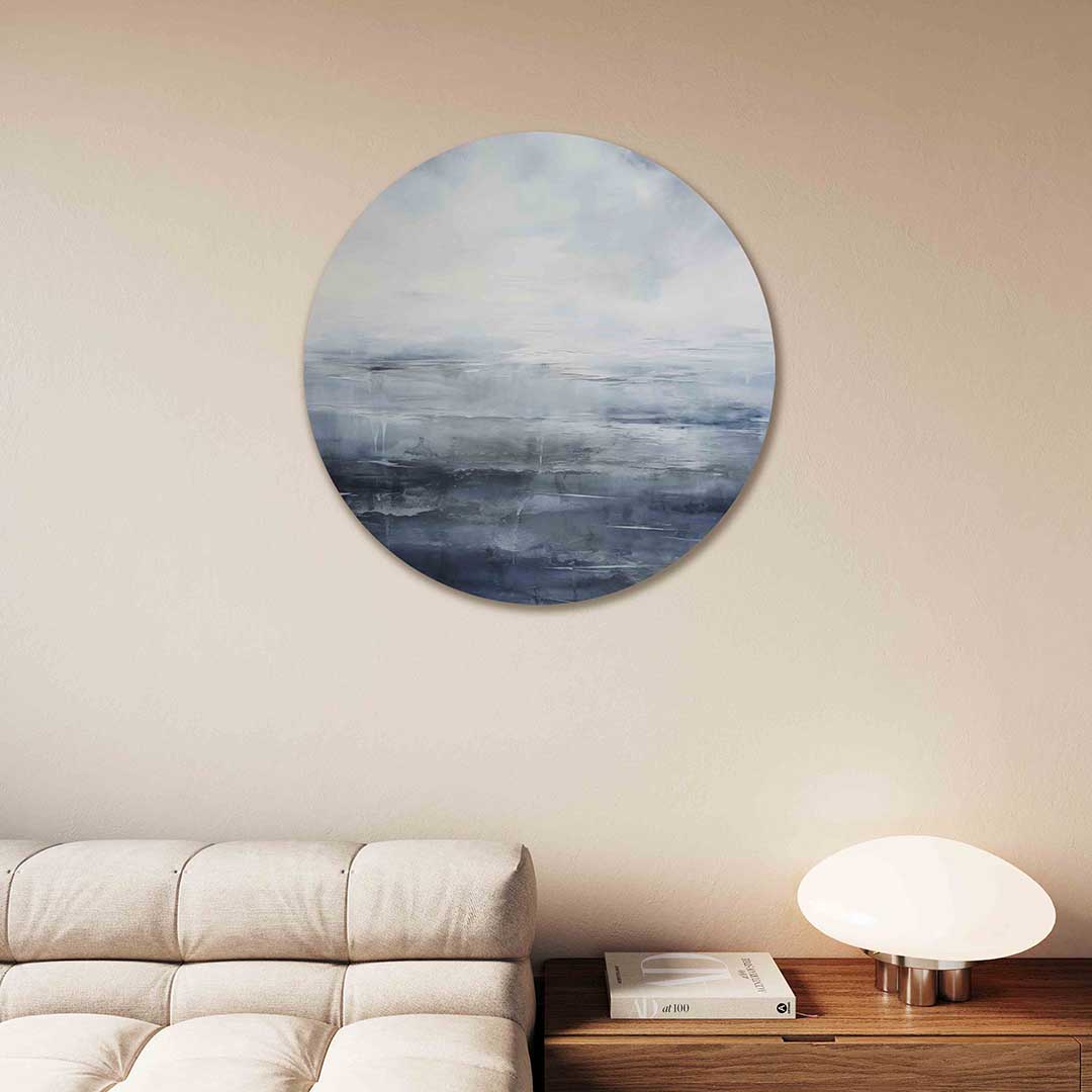 Mistige horizon – kleurrijke Pop Art muurcirkel voor aan de muur