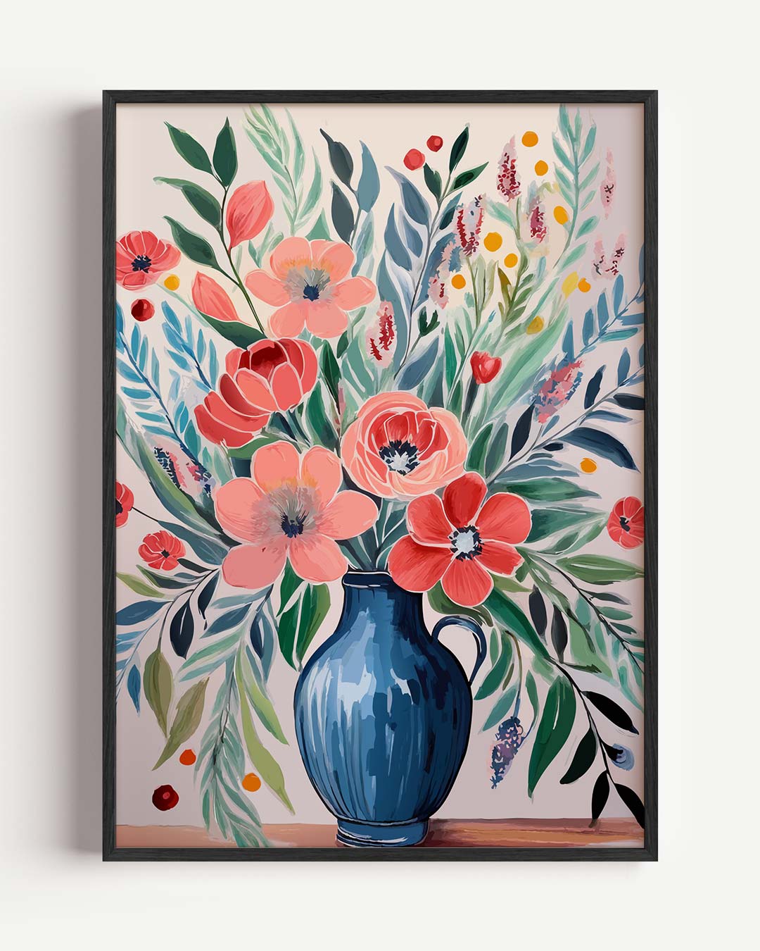 Bloeiende Elegantie – bloemen portret poster als wanddecoratie