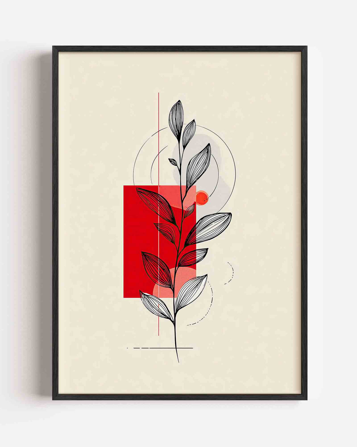 Minimalistische plant – abstracte portret poster als wanddecoratie