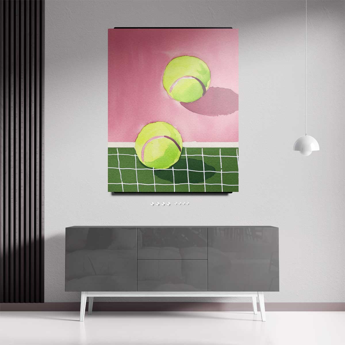 Tennis Dromen – kunstwerk met zwarte baklijst