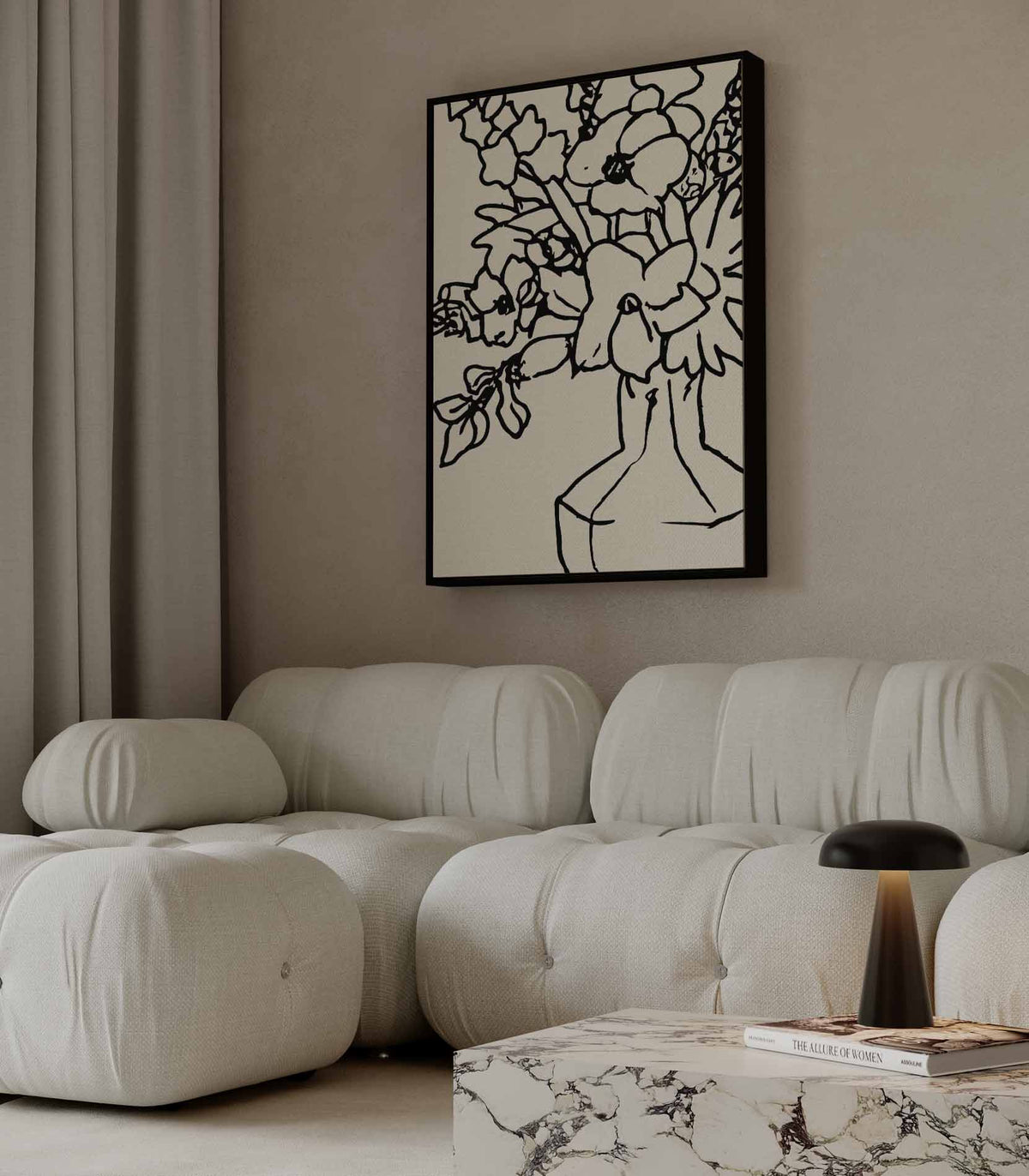 Bloemen in Lijn – modern portret kunstwerk van WallArtistic