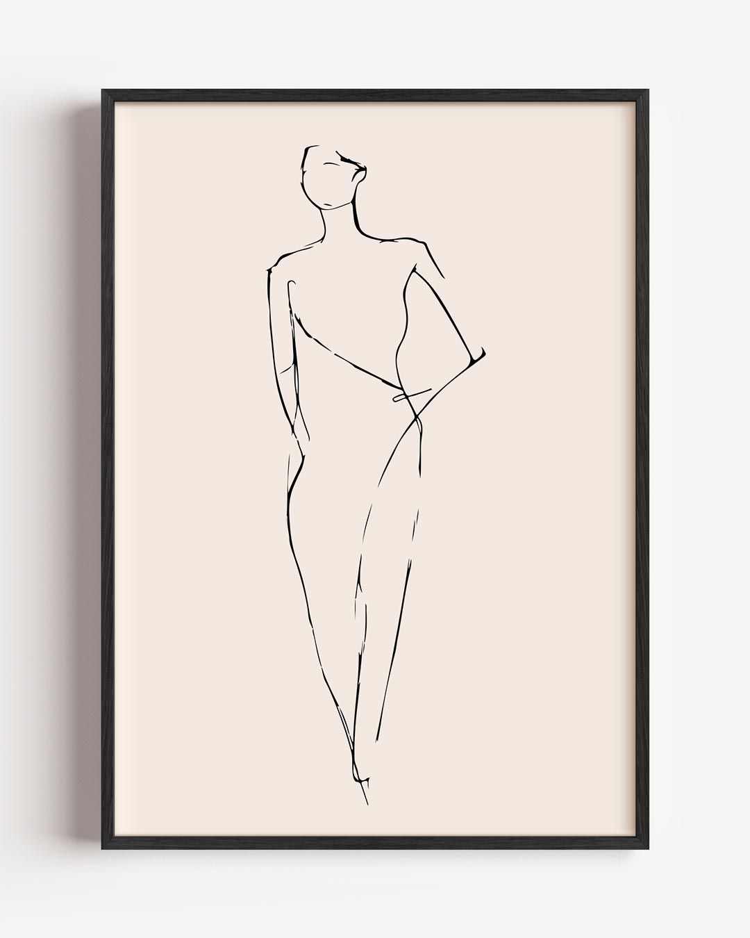 Elegante Mode Schets – vrouwelijk portret poster als wanddecoratie