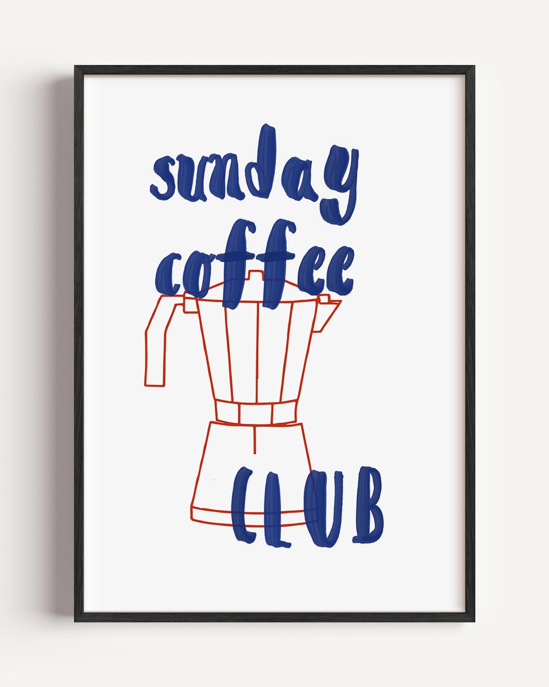 Sunday Coffee Club – keuken portret poster als wanddecoratie