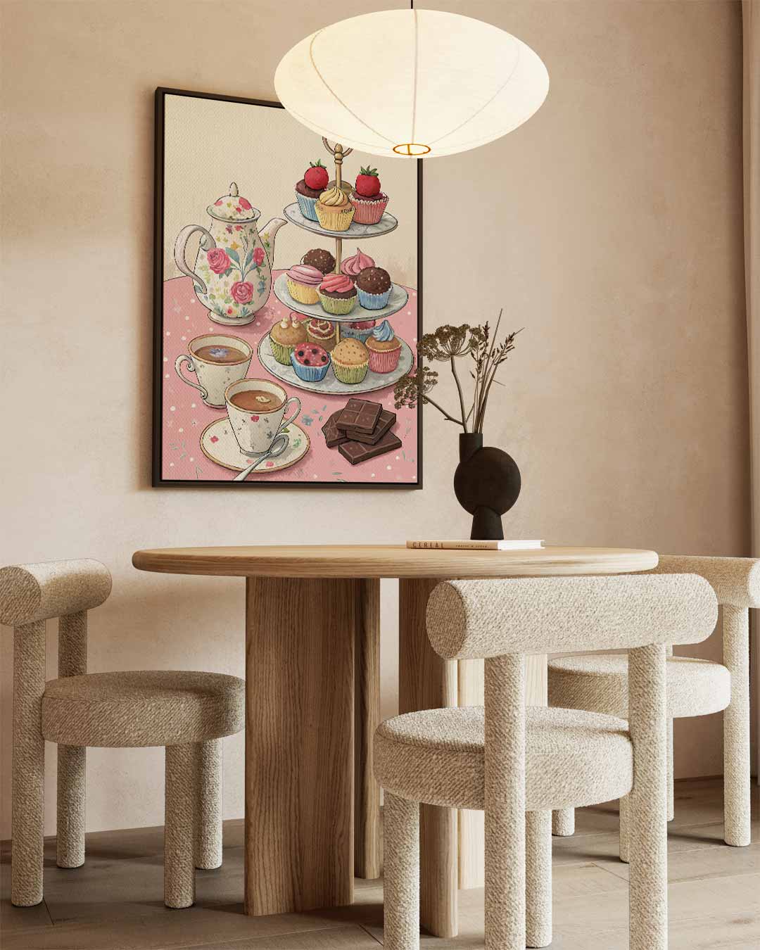 High Tea Delights – canvas wanddecoratie in portret formaat