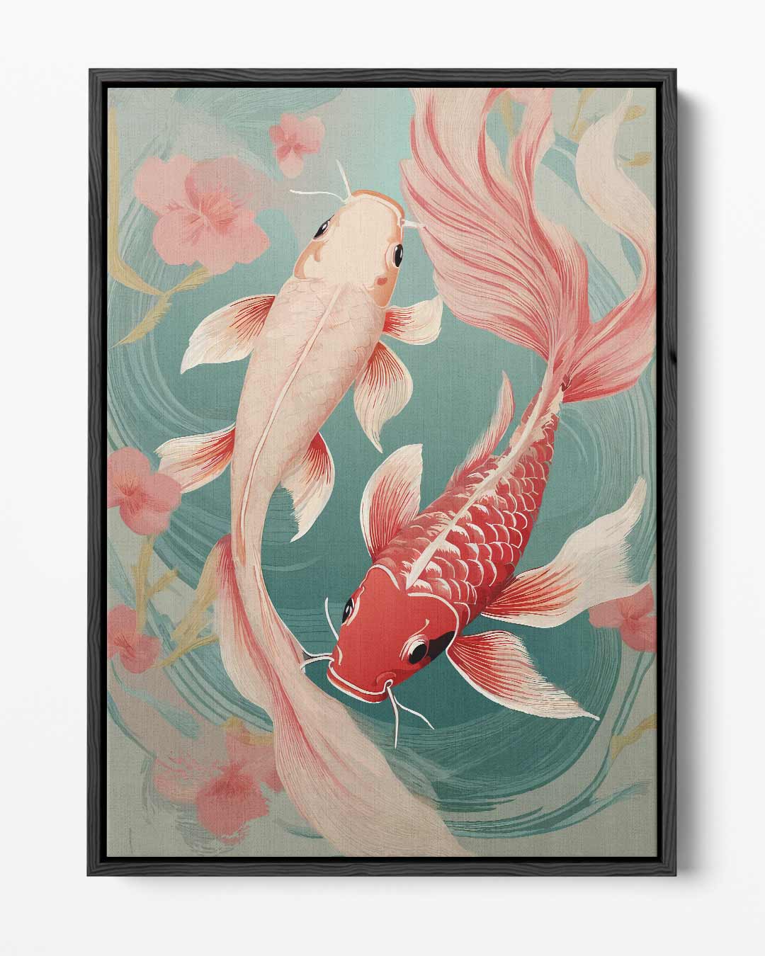 Vrolijke Koi Karpers – portret kunstwerk als wanddecoratie