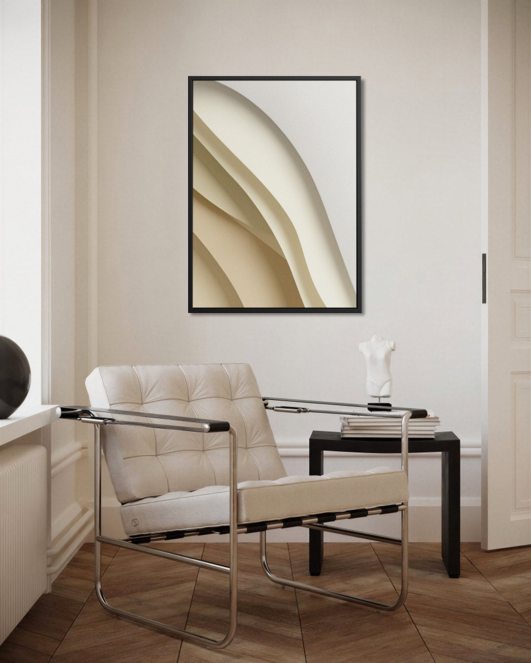 Golvende lijnen compositie – kunstwerk als stijlvolle wanddecoratie