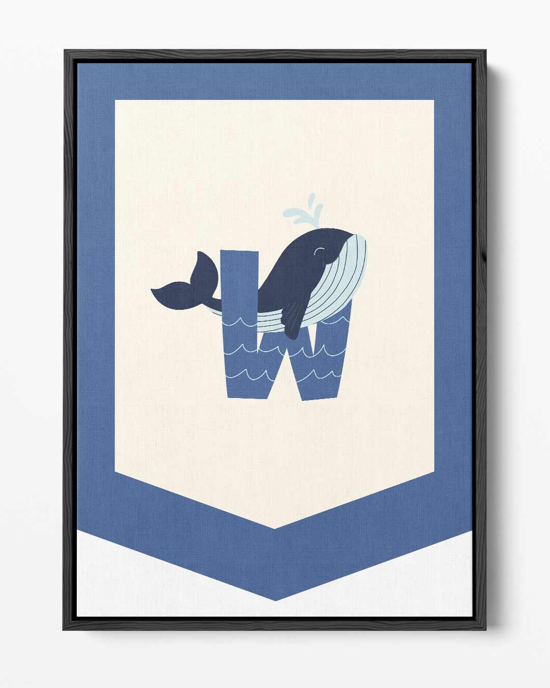 Speelse Walvis Alfabet Illustratie – portret kunstwerk als wanddecoratie