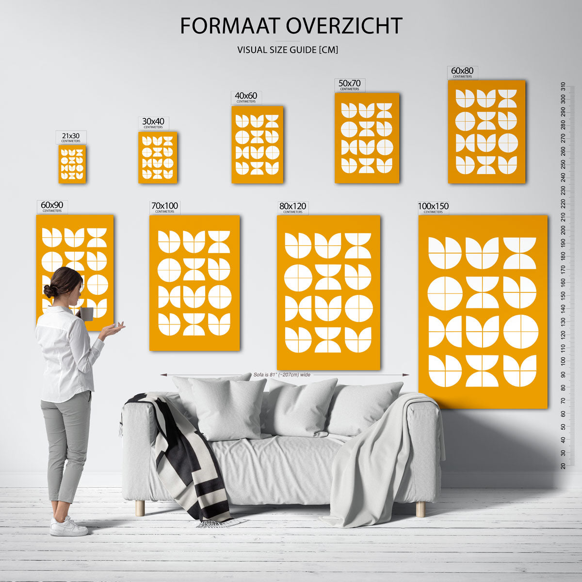 Vormenspel en kleur – Bauhaus poster als moderne geometrische wanddecoratie