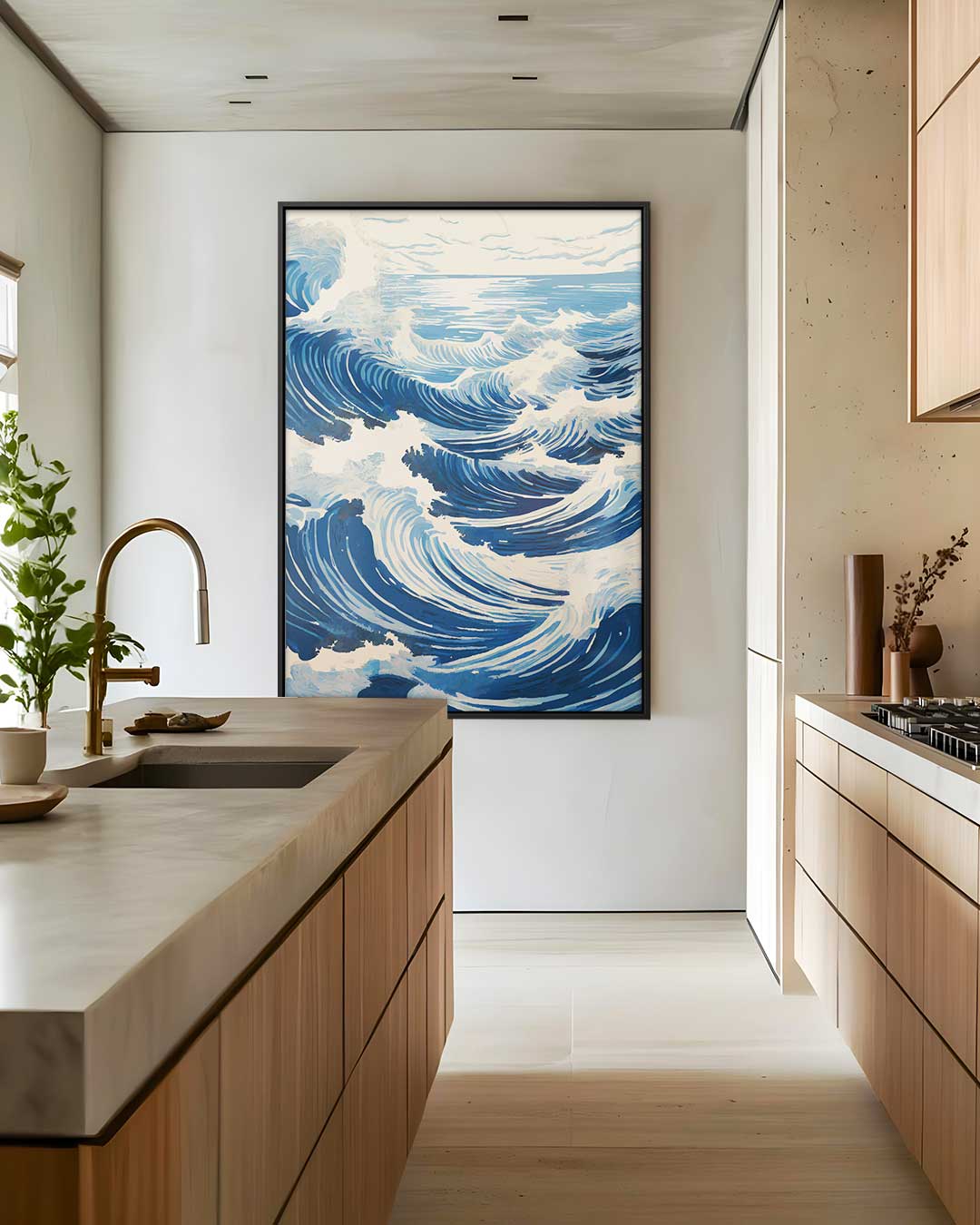Golfen van de Oceaan – canvas wanddecoratie in portret formaat