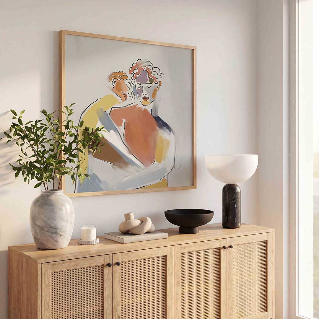 Abstracte figuren – illustratie poster in vierkant formaat