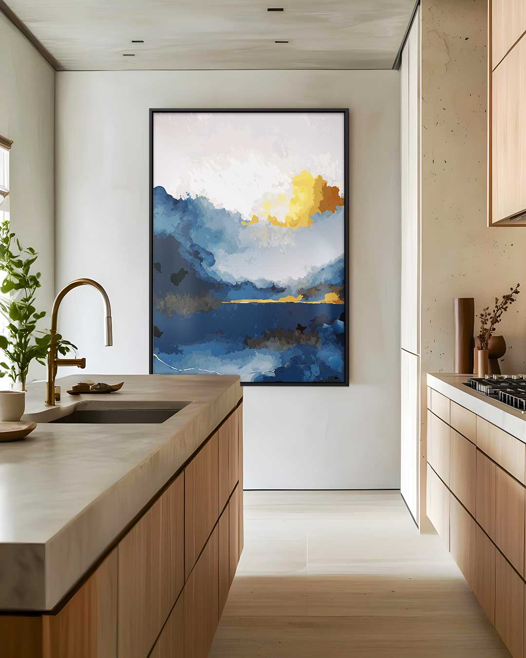 Avondgloren in Abstract – dibond wanddecoratie in staand formaat