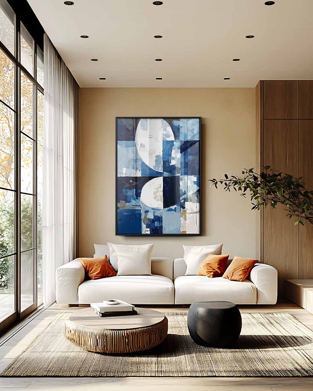 Nachtelijke Reflecties – staande wandkunst voor woonkamer of interieur