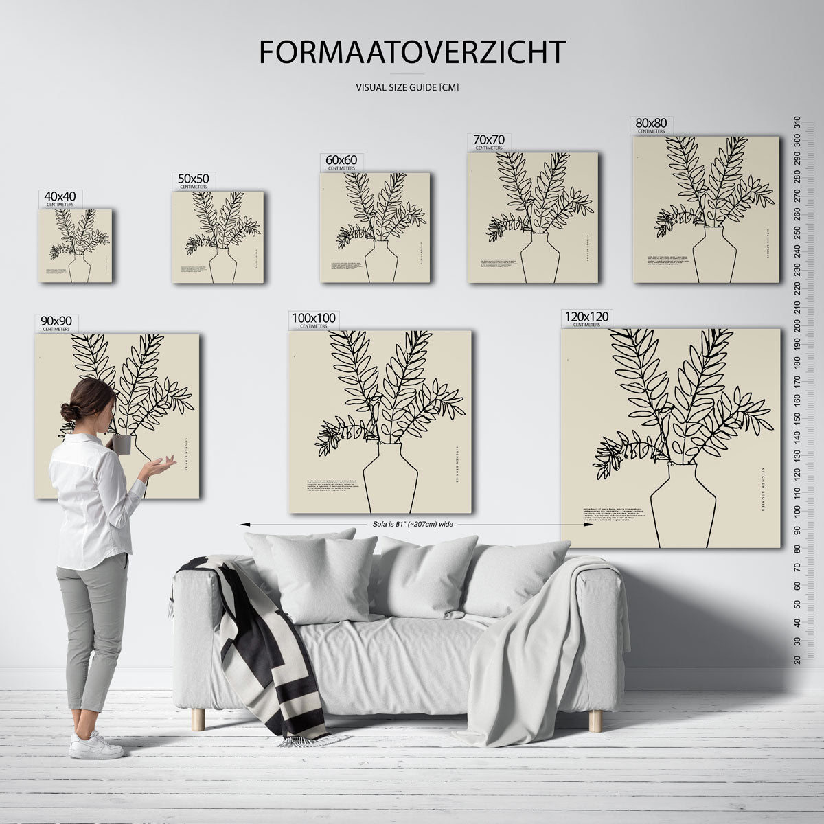 Plant in vaas – vierkante muurposter voor keuken of eethoek