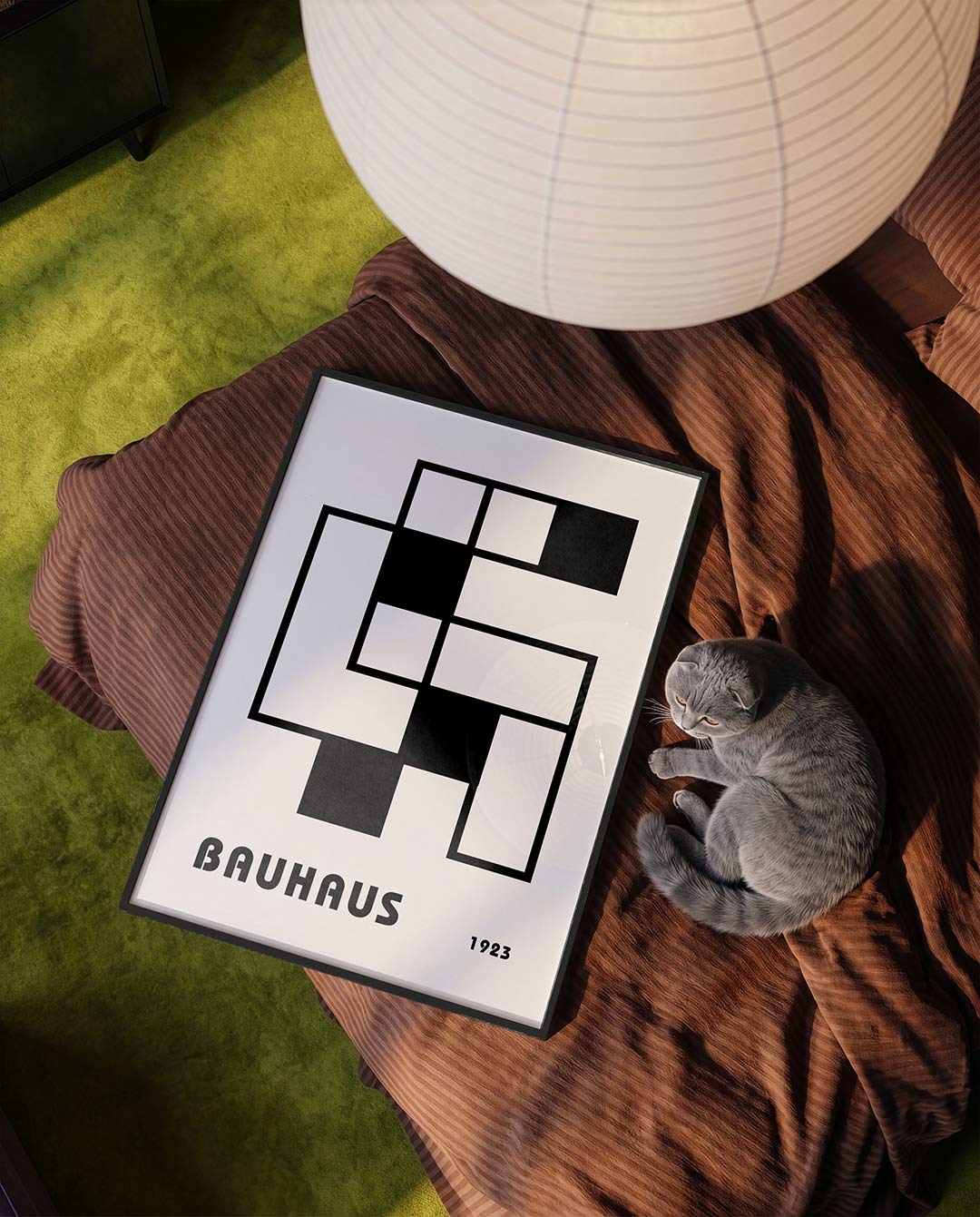 Vormritme en lijnen – moderne Bauhaus wandkunst als poster