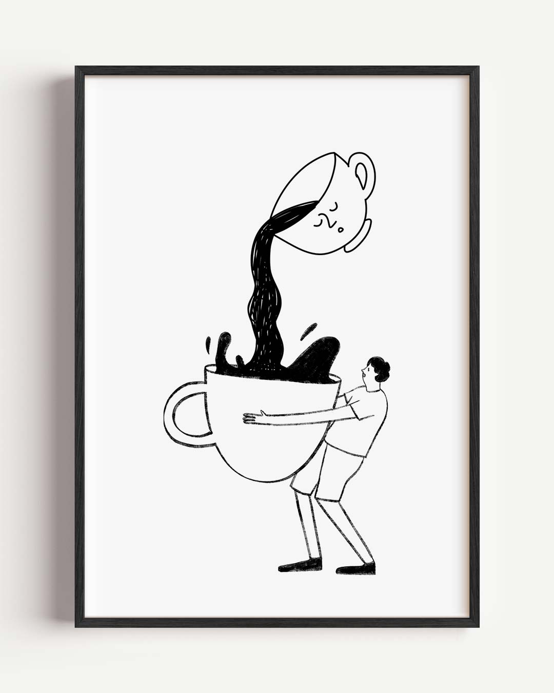 Koffieliefde Illustratie – zomer portret poster als wanddecoratie