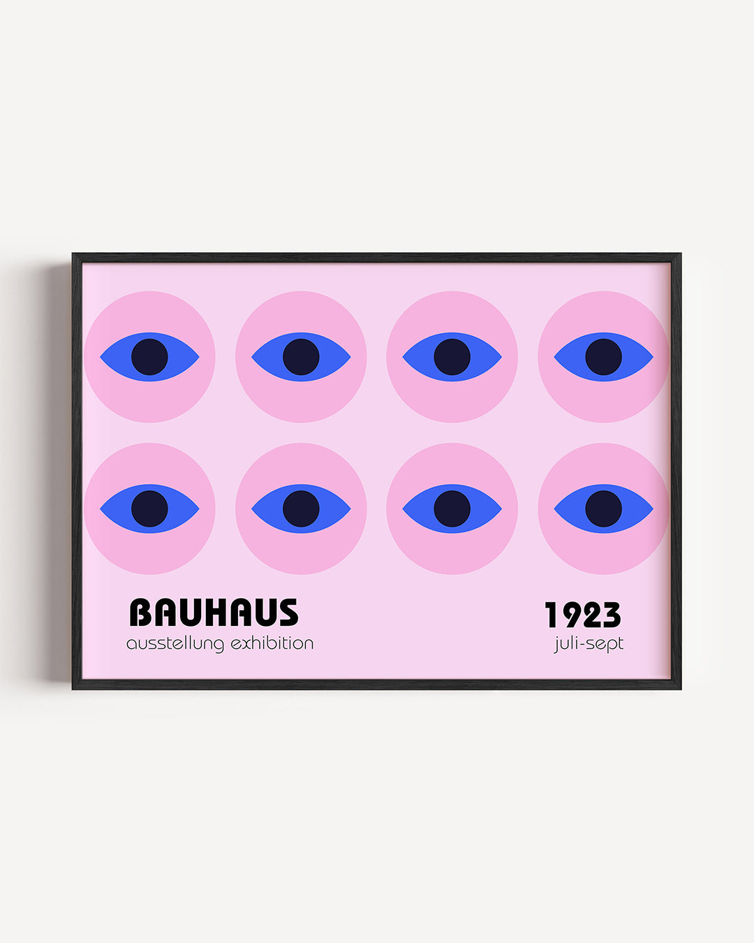 Oogvormen herhaling – liggende Bauhaus poster als wanddecoratie