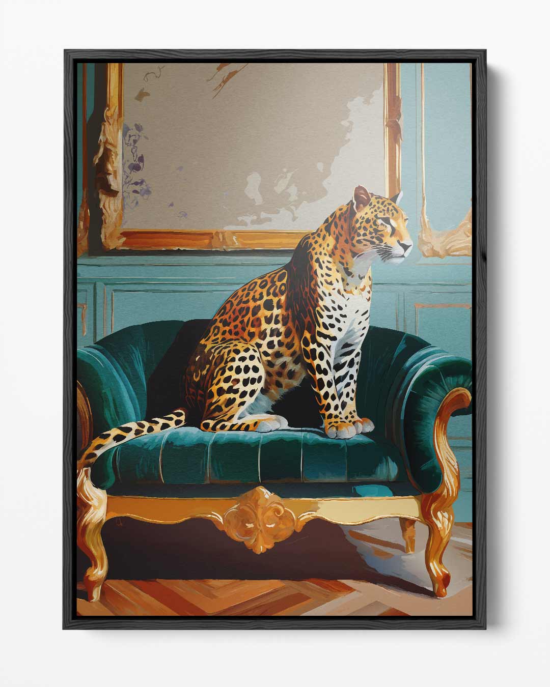 Opera d'arte Leopardo di Lusso su Divano Chic